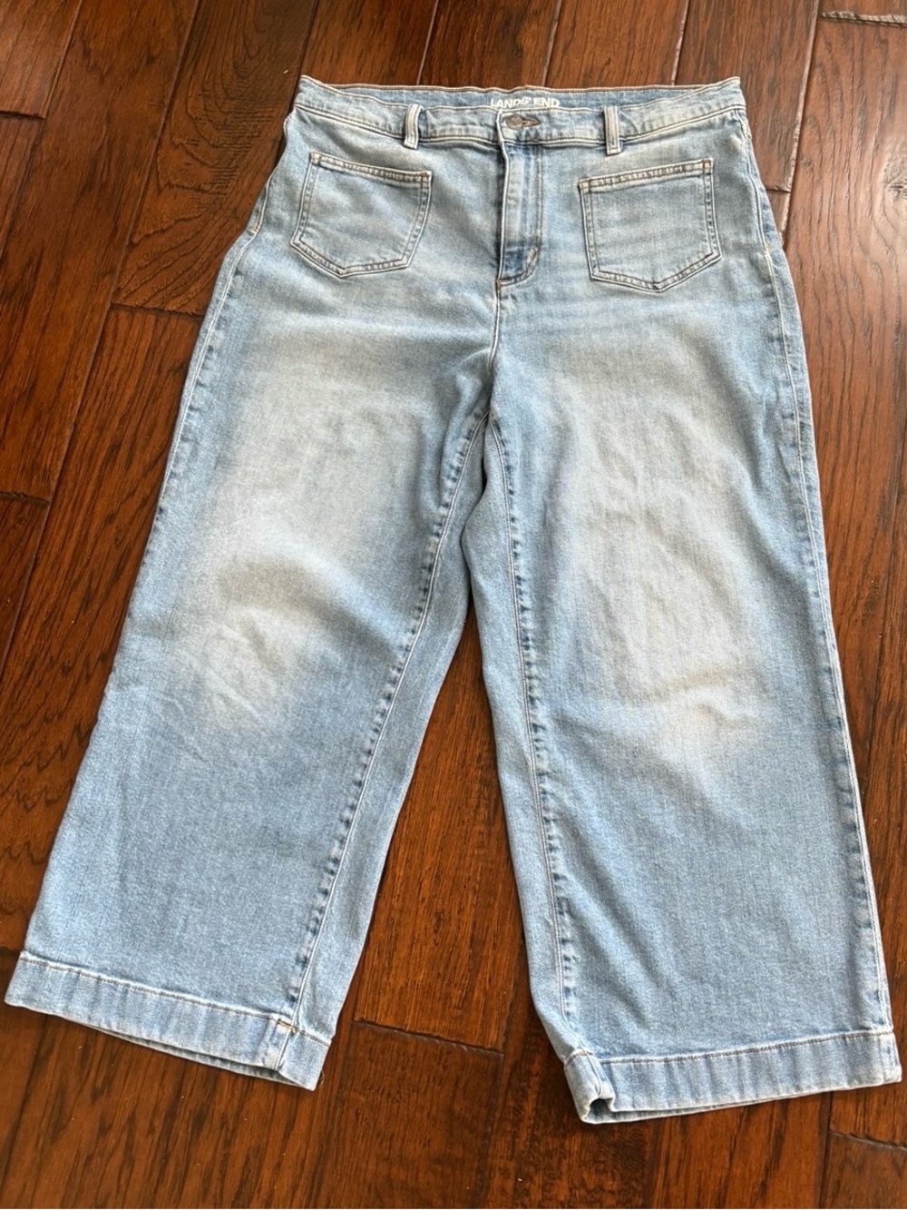 Light Blue Cropped Wide-Leg Women's Jeans